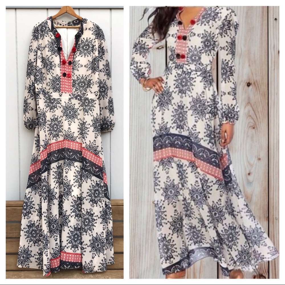 Sheryl Crow Printed Maxi Dress